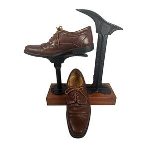 Paolo Sesto Men Size 12 Brown Shoe Brazil Leather Oxford Cap Toe Lace Well Loved